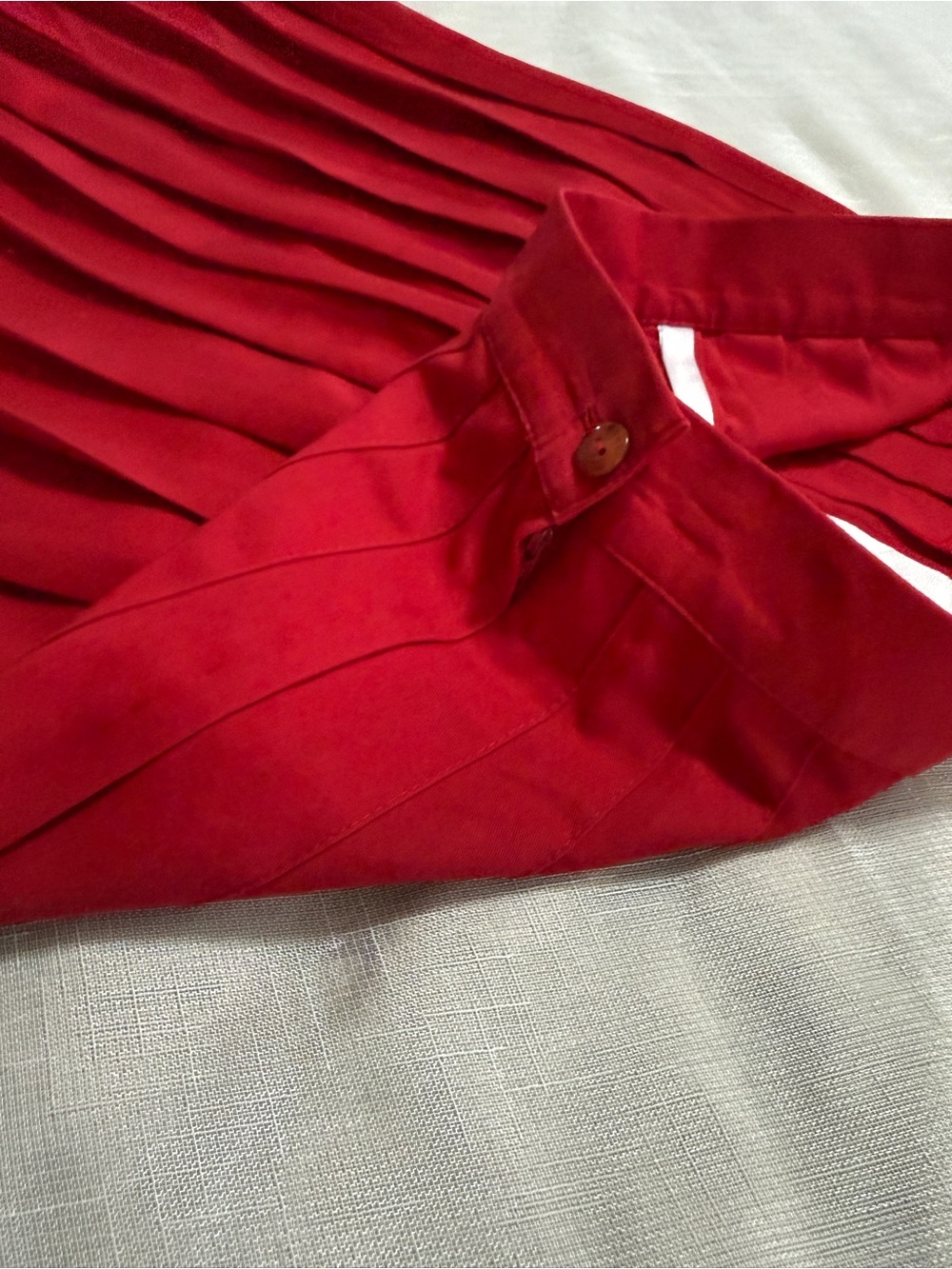 VNTG St Michael Red Pleated Midi Skirt - Made in UK - Dark Academia Preppy - Picture 7 of 11